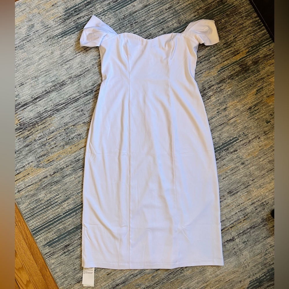 White Abercrombie & Fitch off the shoulder dress XL